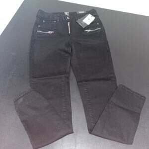 PRPS New Camaro Moto Mid Rise Skinny Jeans Size 25 Black washe $218